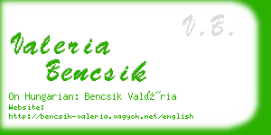 valeria bencsik business card